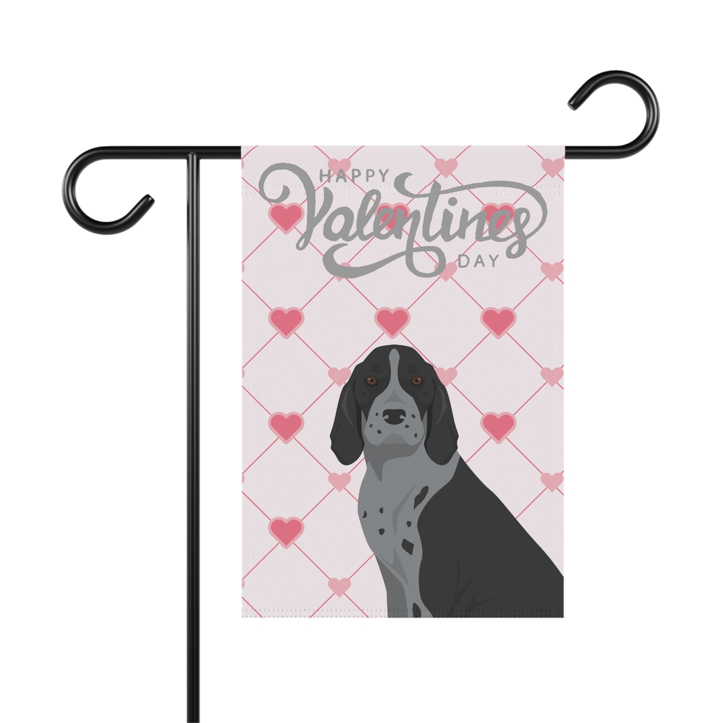 American English Coonhound Dog Valentines Day Garden Flag