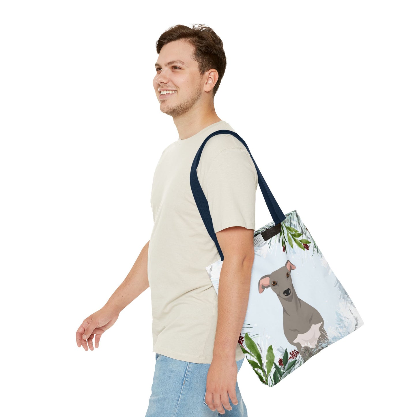 Whippet Dog Christmas Holiday Tote Bag 16x16