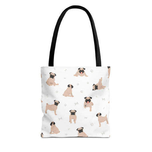 Pug Dog Tote Bag, Dog Mom Gift