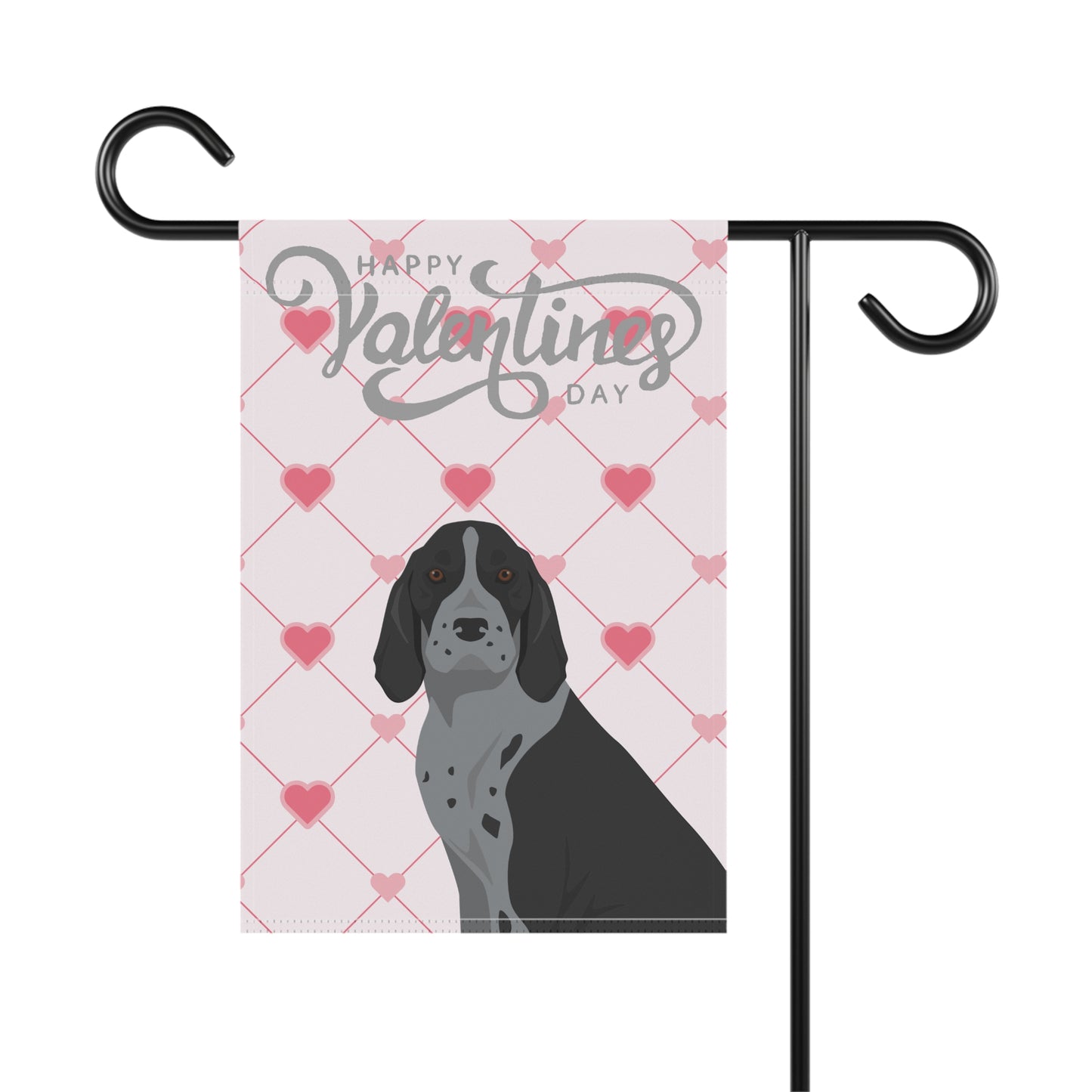 American English Coonhound Dog Valentines Day Garden Flag