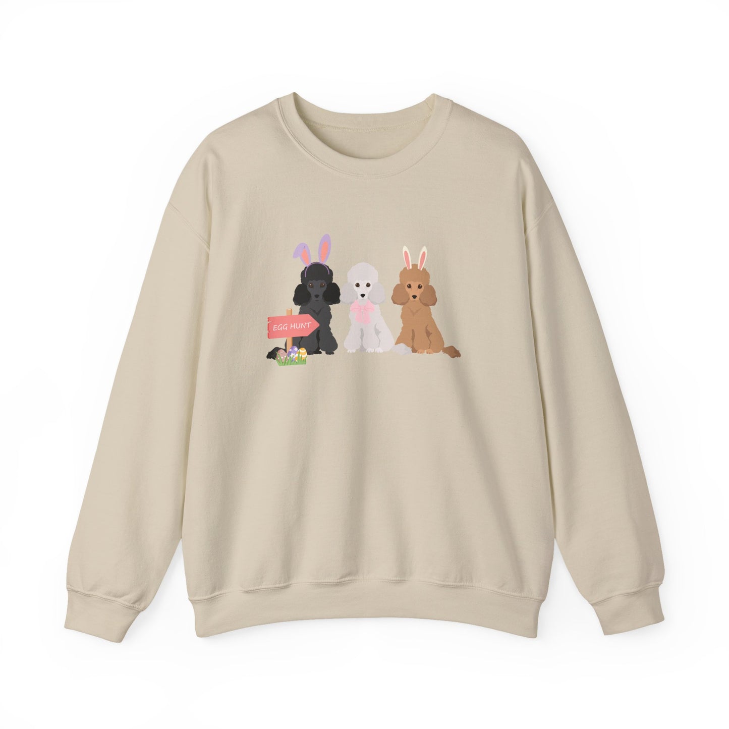 Poodle Dog Easter Unisex Heavy Blend Crewneck Sweatshirt, easter, Cute Dog Mom Gift