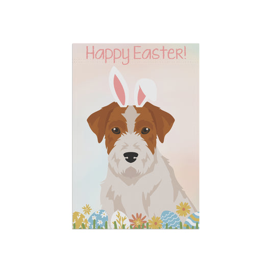 Jack Russell Terrier Dog Happy Easter Garden Flag