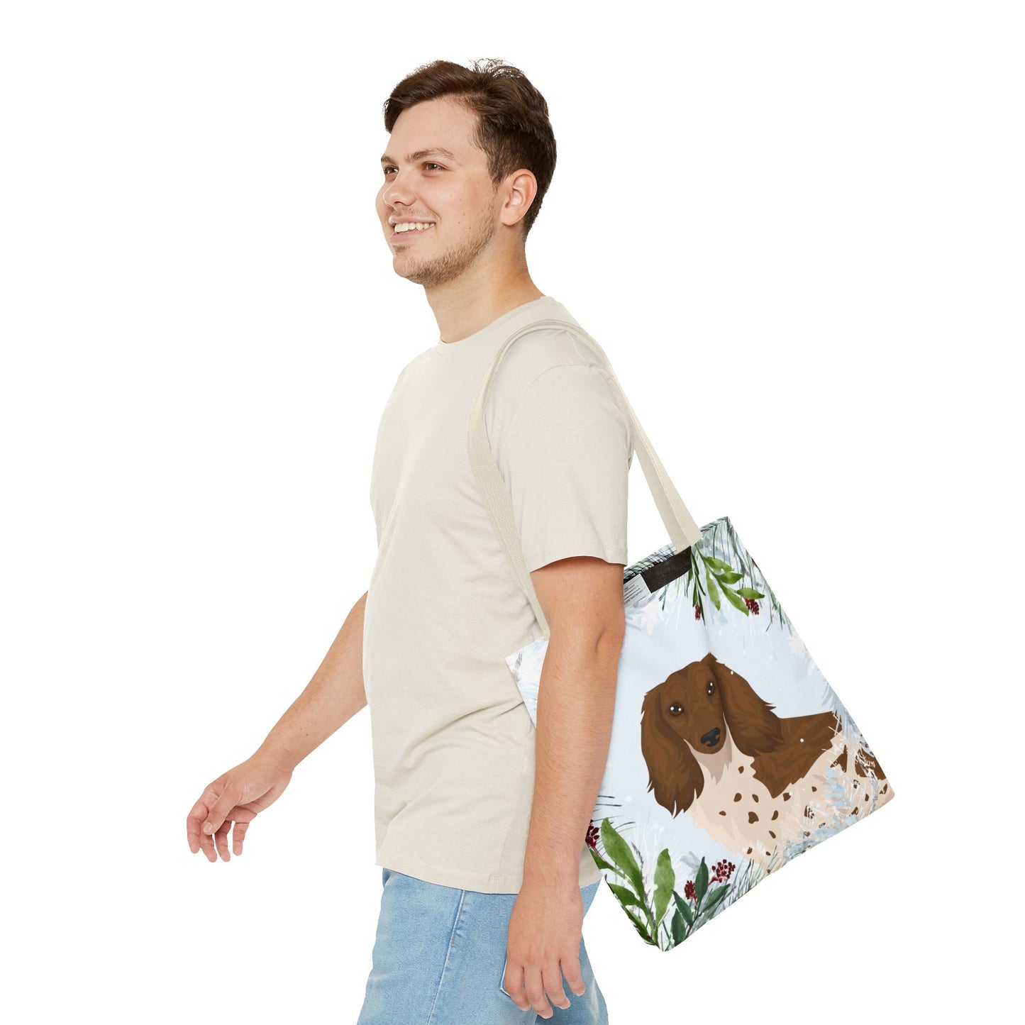 Dachshund Dog Christmas Holiday Tote Bag 16x16