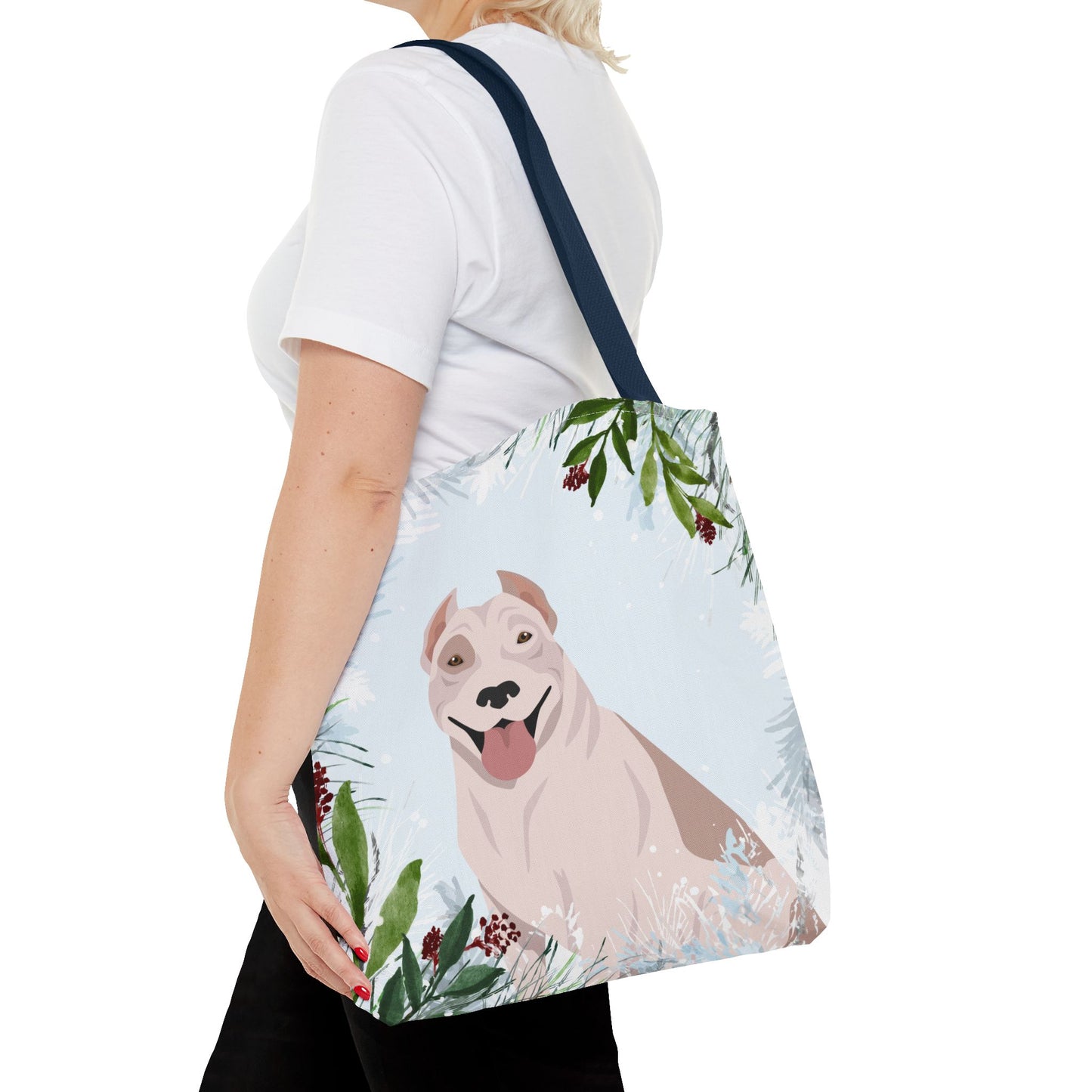 Pit Bull Dog Christmas Holiday Tote Bag 16x16