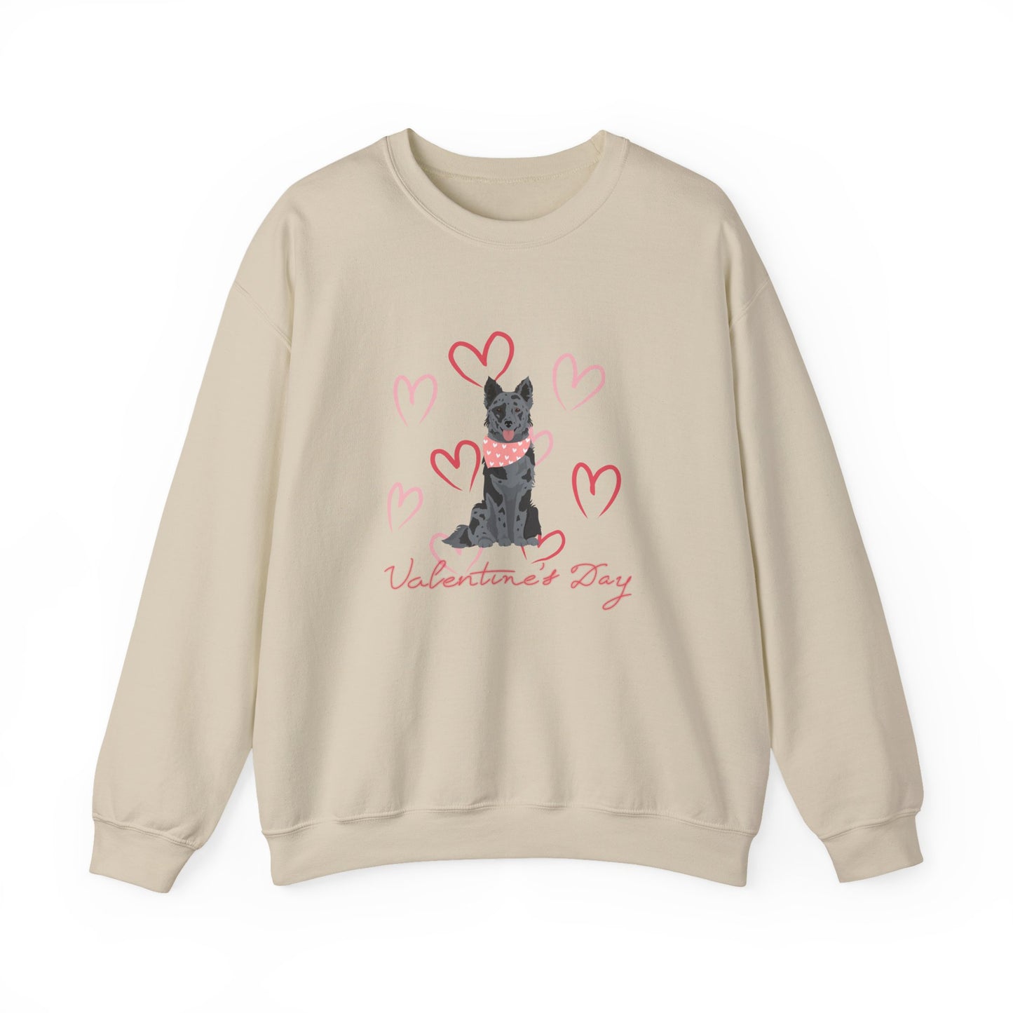 Mudi Dog Valentines Day Unisex Heavy Blend Crewneck Sweatshirt