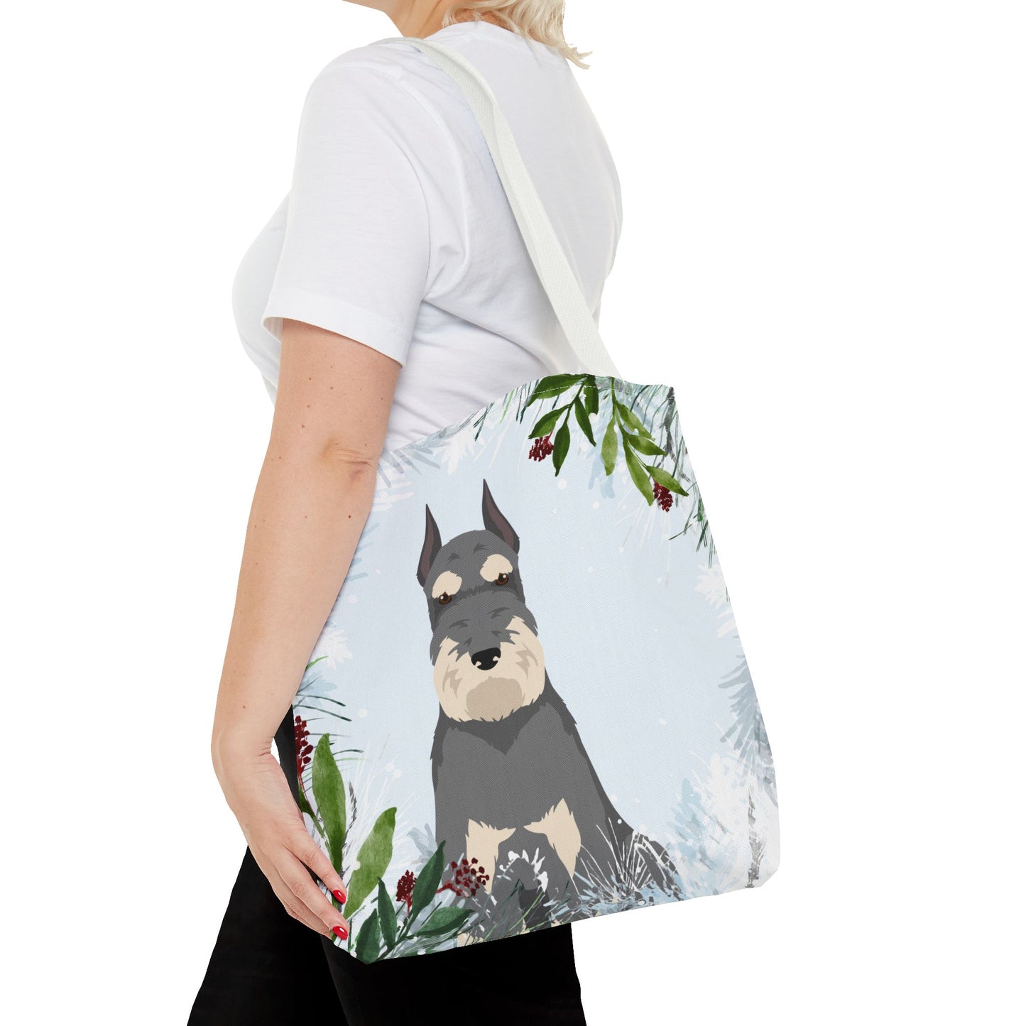 Schnauzer Dog Christmas Holiday Tote Bag 16x16