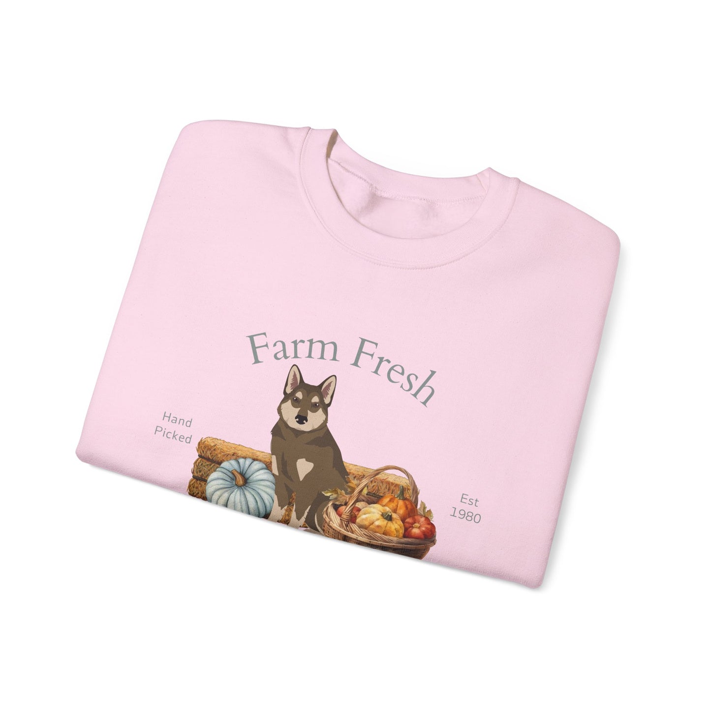 East Siberian Laika Dog Fall Farm Fresh Unisex Heavy Blend Crewneck Sweatshirt