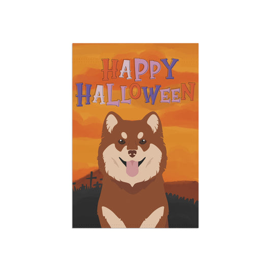 Finnish Lapphund Dog Halloween Garden Flag