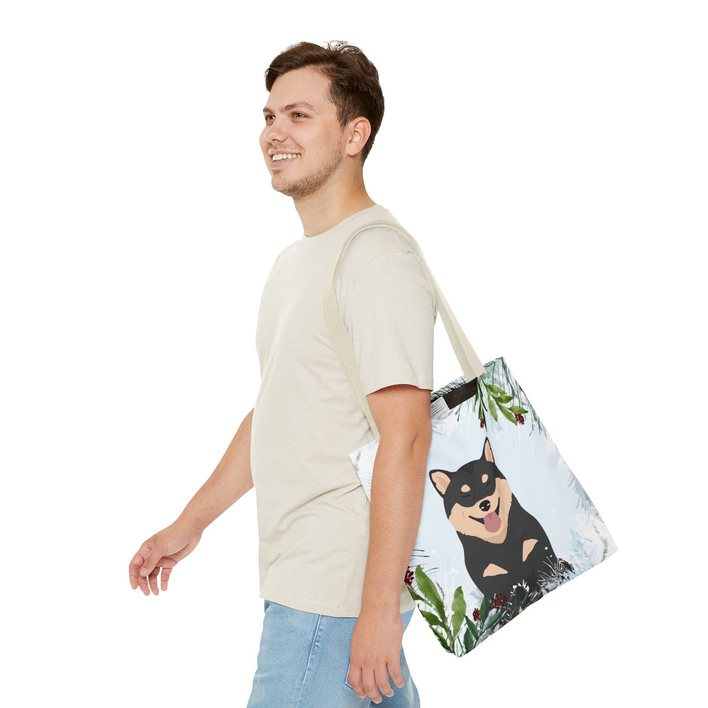 Shiba Inu Dog Christmas Holiday Tote Bag 16x16