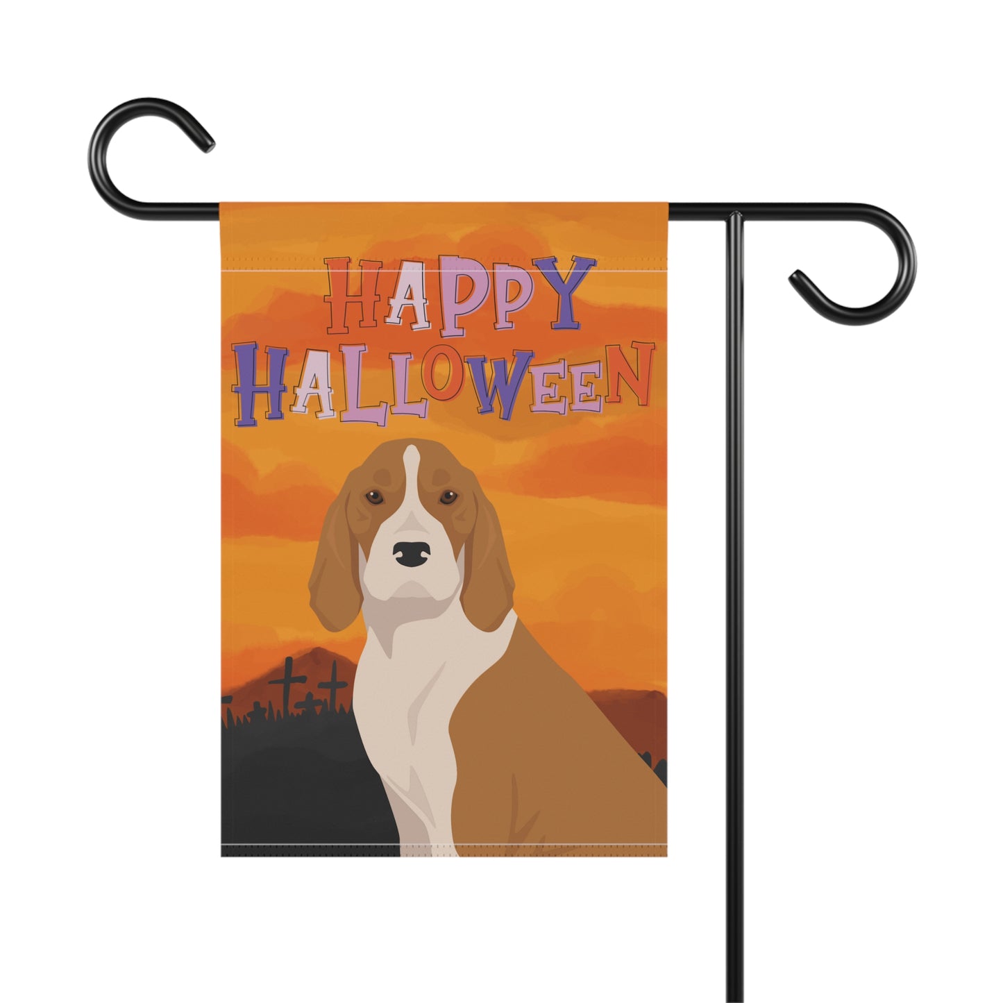 American English Coonhound Dog Halloween Garden Flag