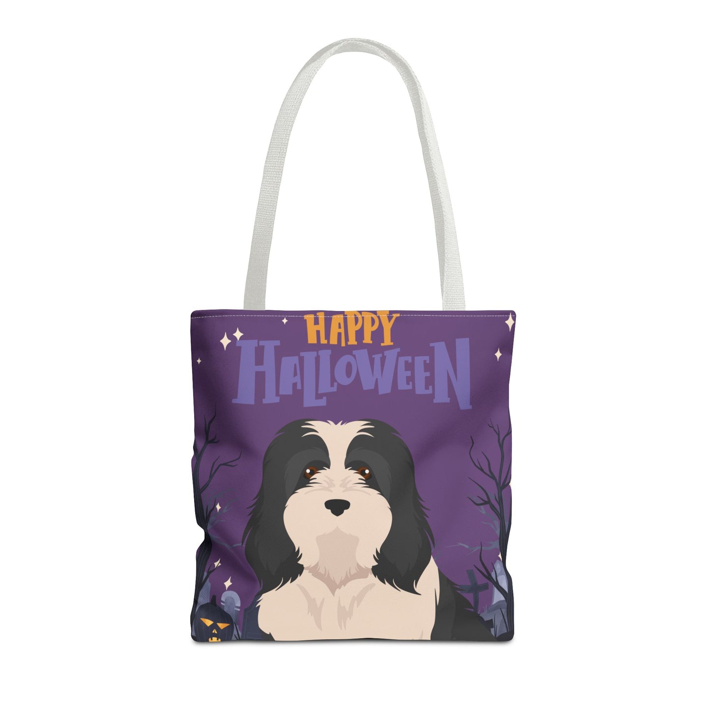Havanese Dog Happy Halloween Tote Bag 16x16