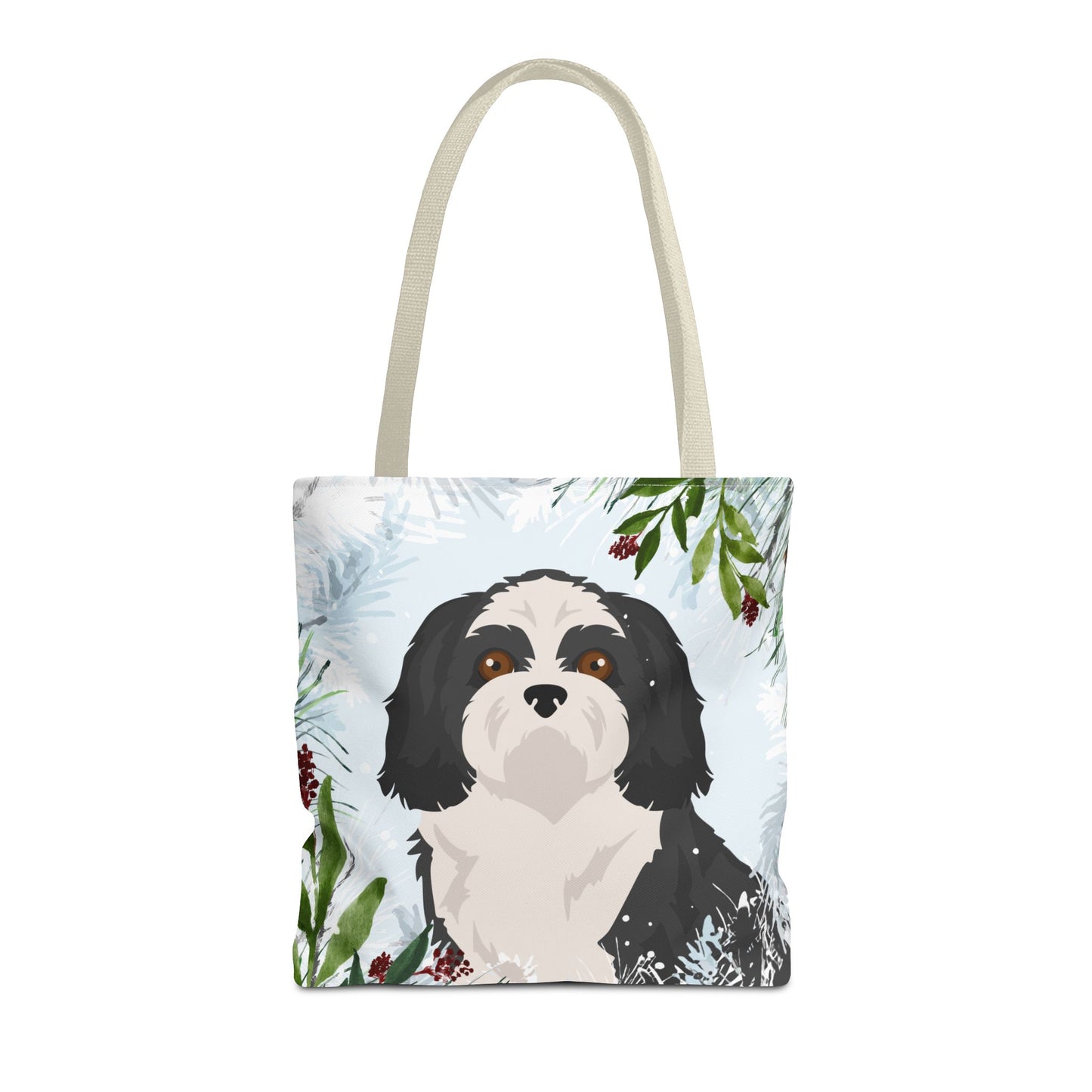 Shih Tzu Dog Christmas Holiday Tote Bag 16x16