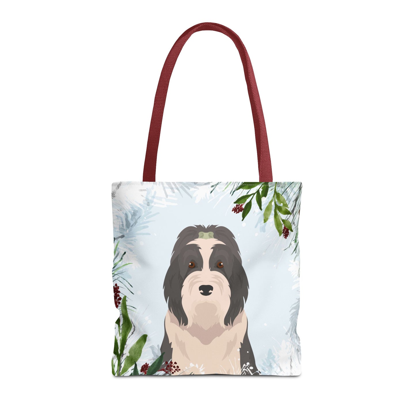 Bearded Collie Dog Christmas Holiday Tote Bag 16x16