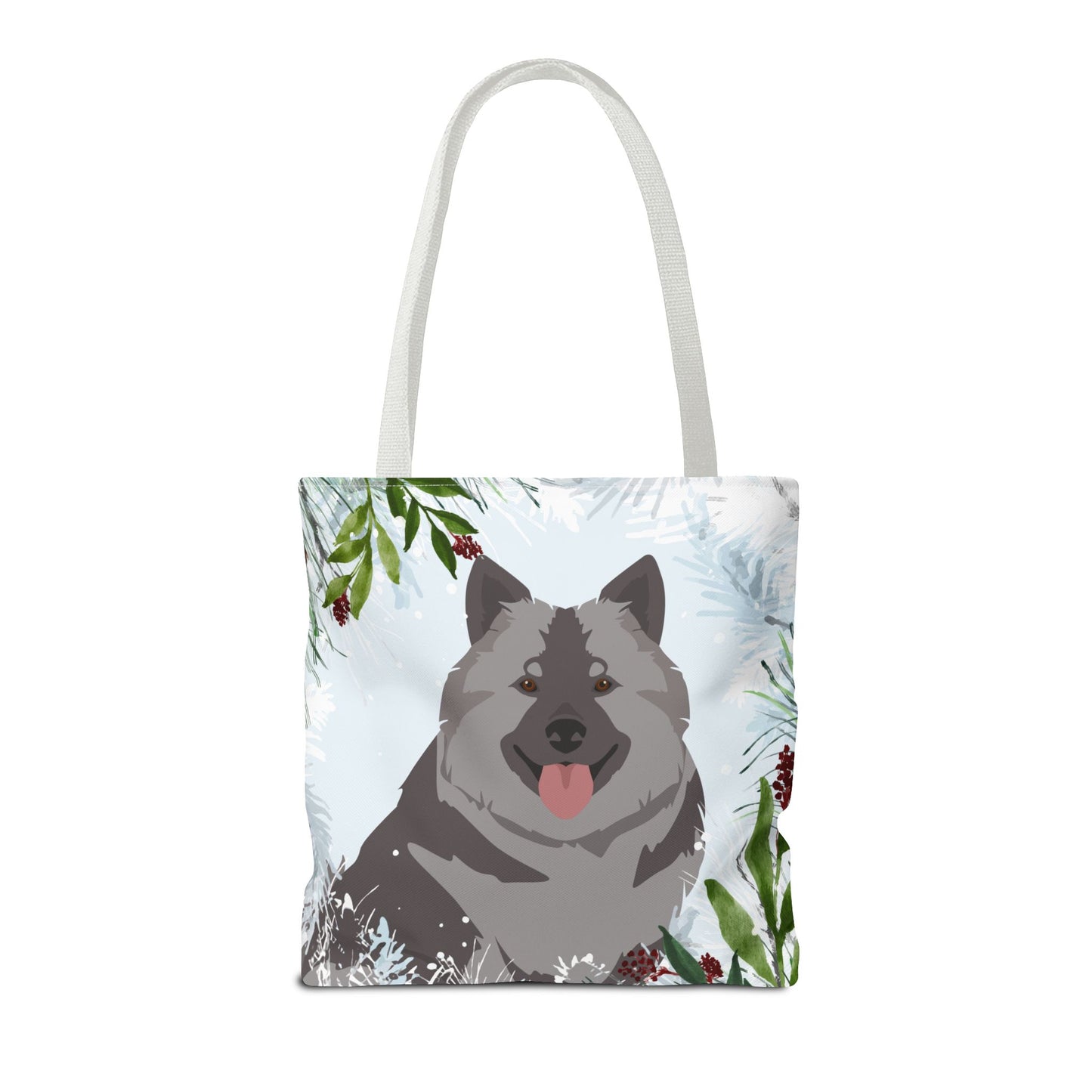 Keeshond Dog Christmas Holiday Tote Bag 16x16
