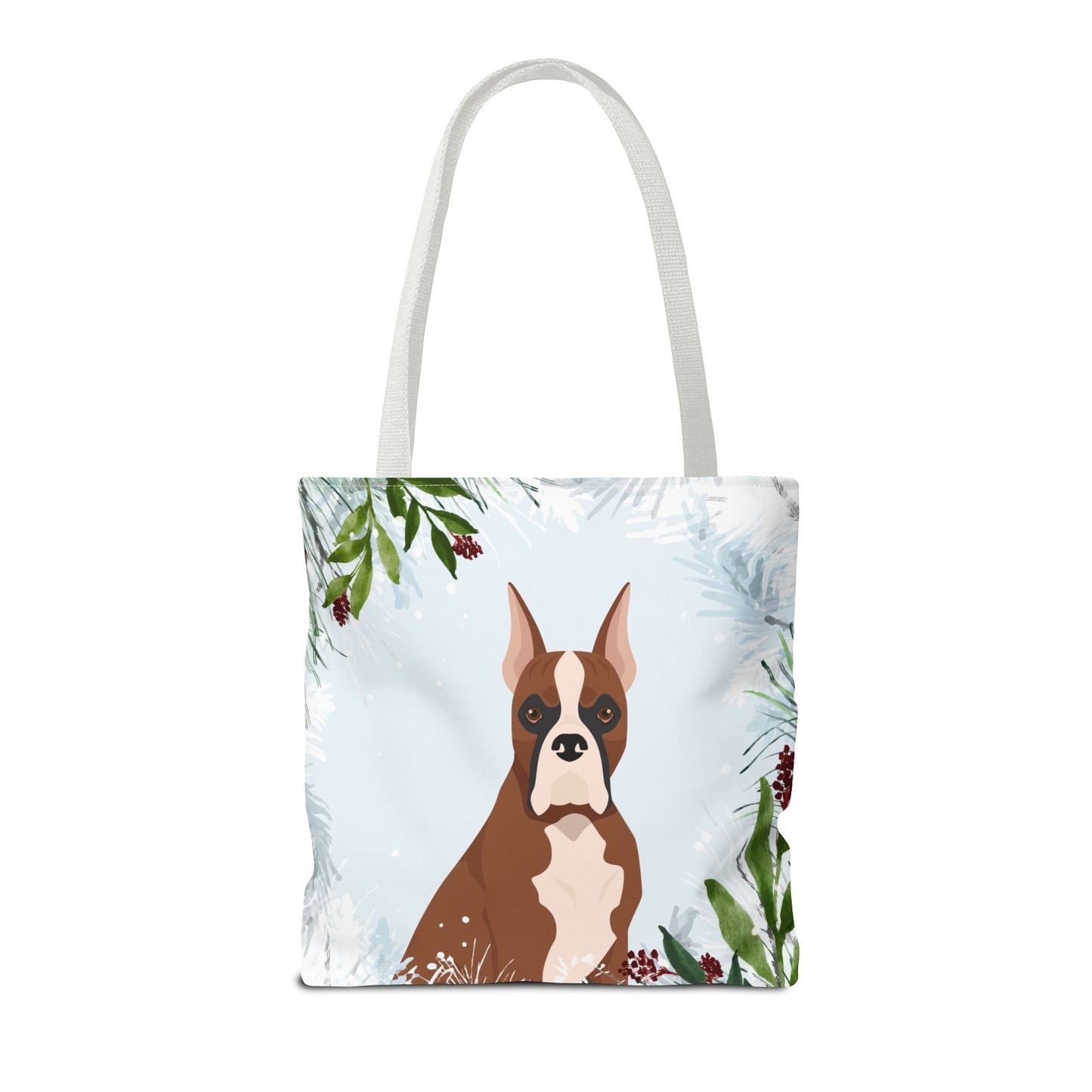Boxer Dog Christmas Holiday Tote Bag 16x16
