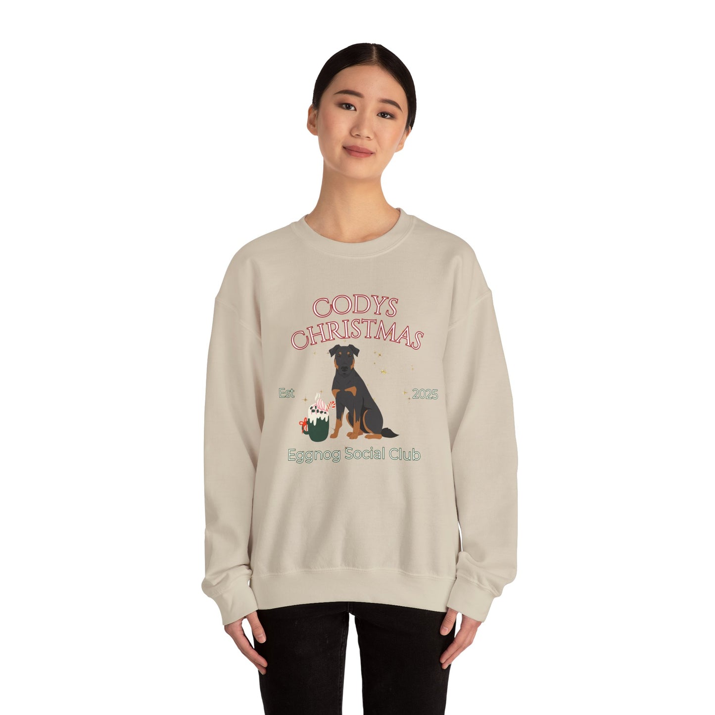 Beauceron Dog Christmas Social Club Unisex Heavy Blend Crewneck Sweatshirt Custom Name