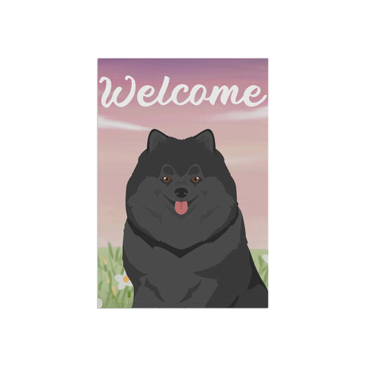 Pomeranian Dog Welcome Garden Flag