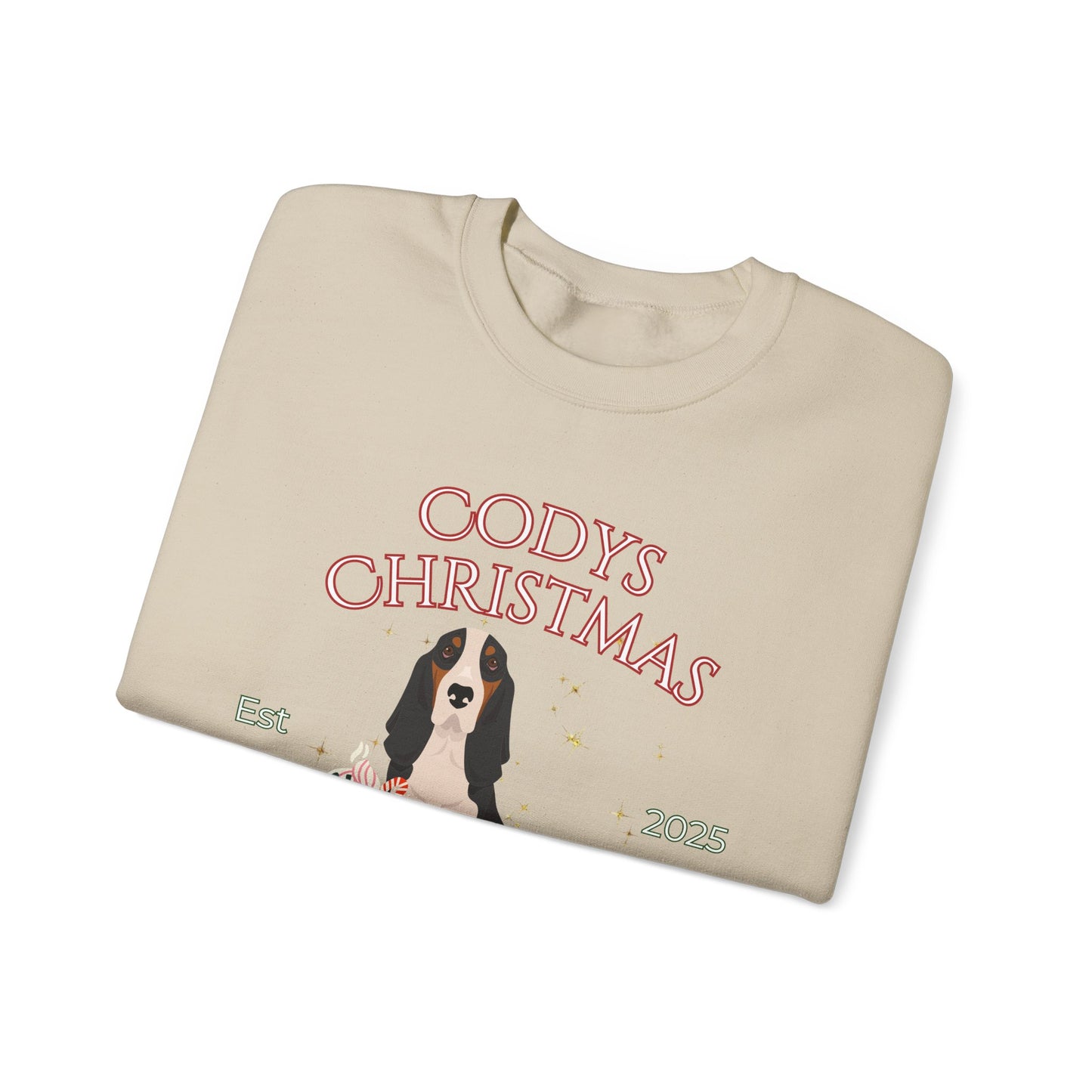 Basset Hound Dog Christmas Social Club Unisex Heavy Blend Crewneck Sweatshirt Custom Name