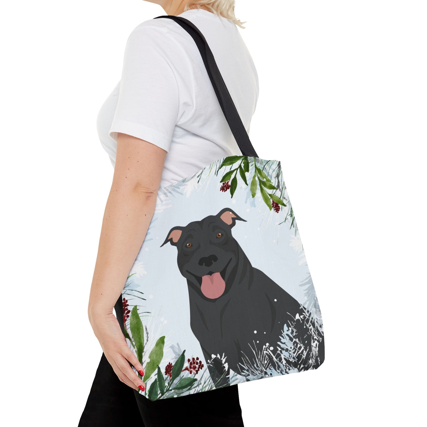 Pit Bull Dog Christmas Holiday Tote Bag 16x16
