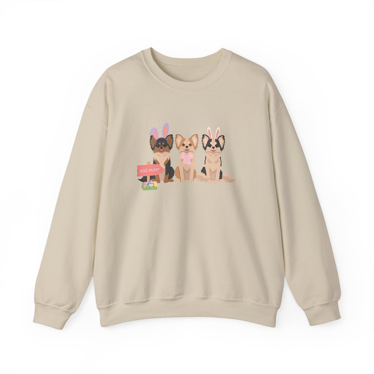 Chihuahua Dog Easter Unisex Heavy Blend Crewneck Sweatshirt, easter, Cute Dog Mom Gift