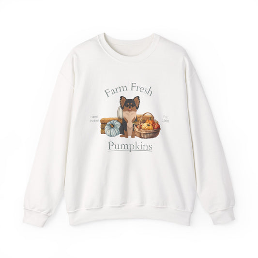 Chihuahua Dog Fall Farm Fresh Unisex Heavy Blend Crewneck Sweatshirt