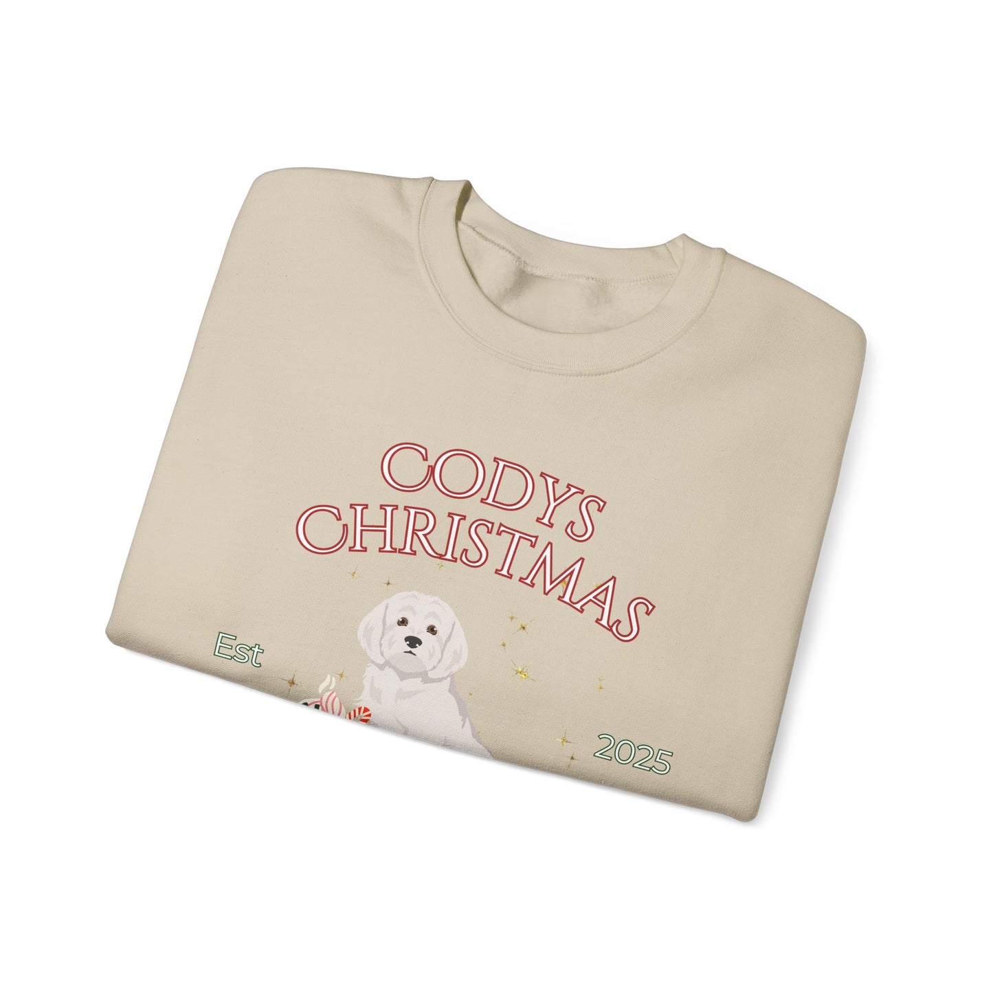 Maltese Dog Christmas Social Club Unisex Heavy Blend Crewneck Sweatshirt Custom Name