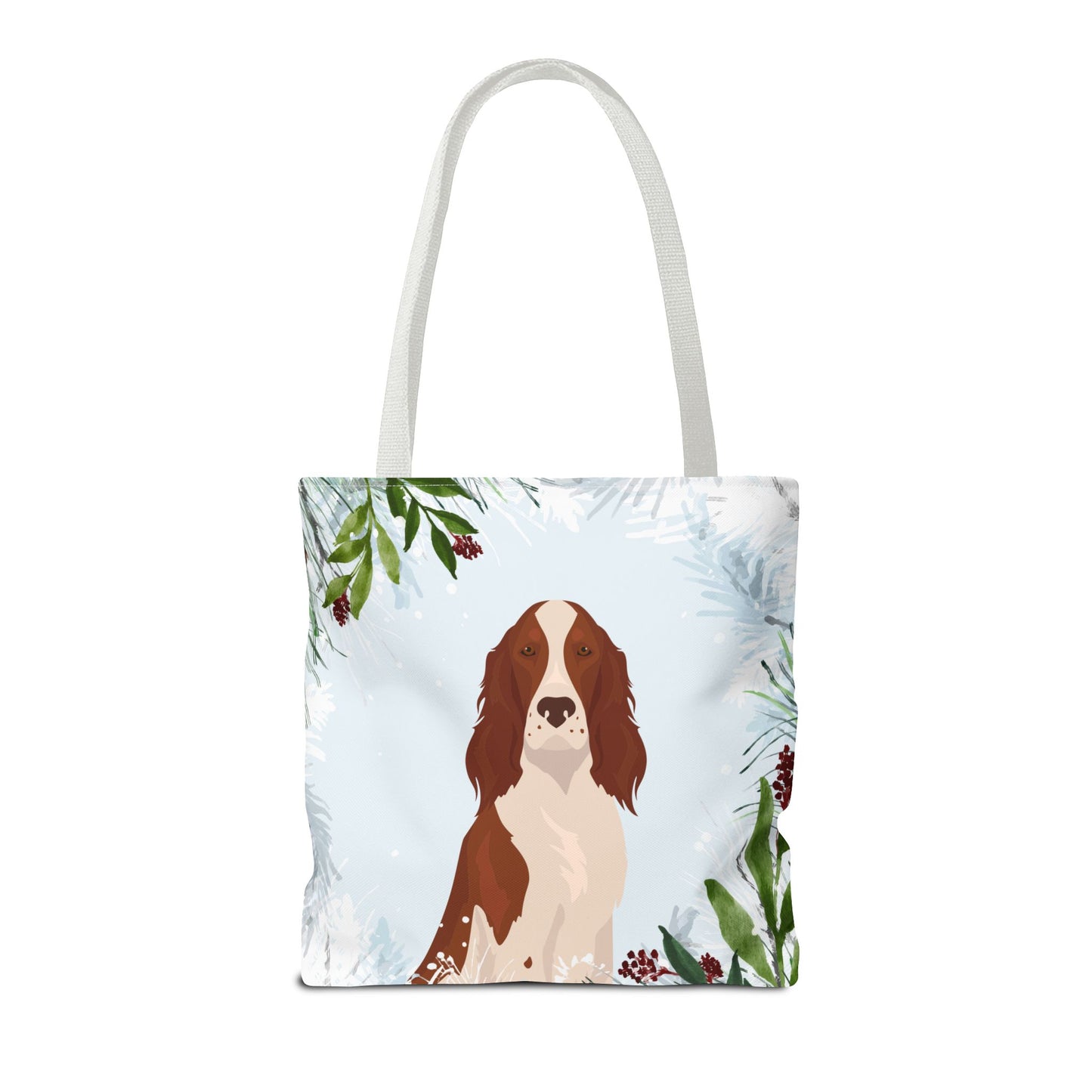 Irish Red and White Setter Dog Christmas Holiday Tote Bag 16x16