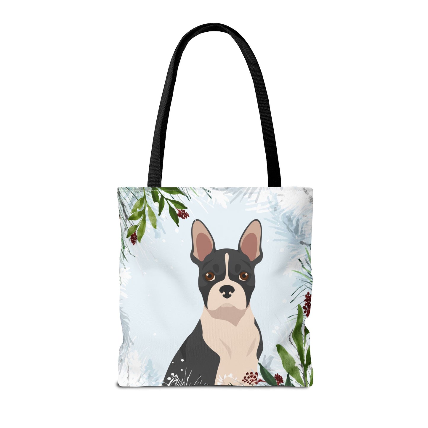Boston Terrier Dog Christmas Holiday Tote Bag 16x16