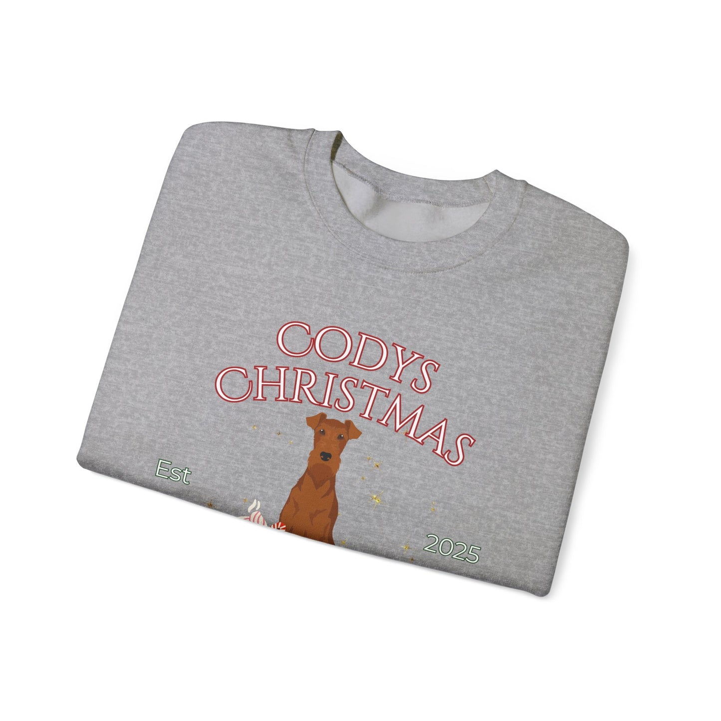 Irish Terrier Dog Christmas Social Club Unisex Heavy Blend Crewneck Sweatshirt Custom Name