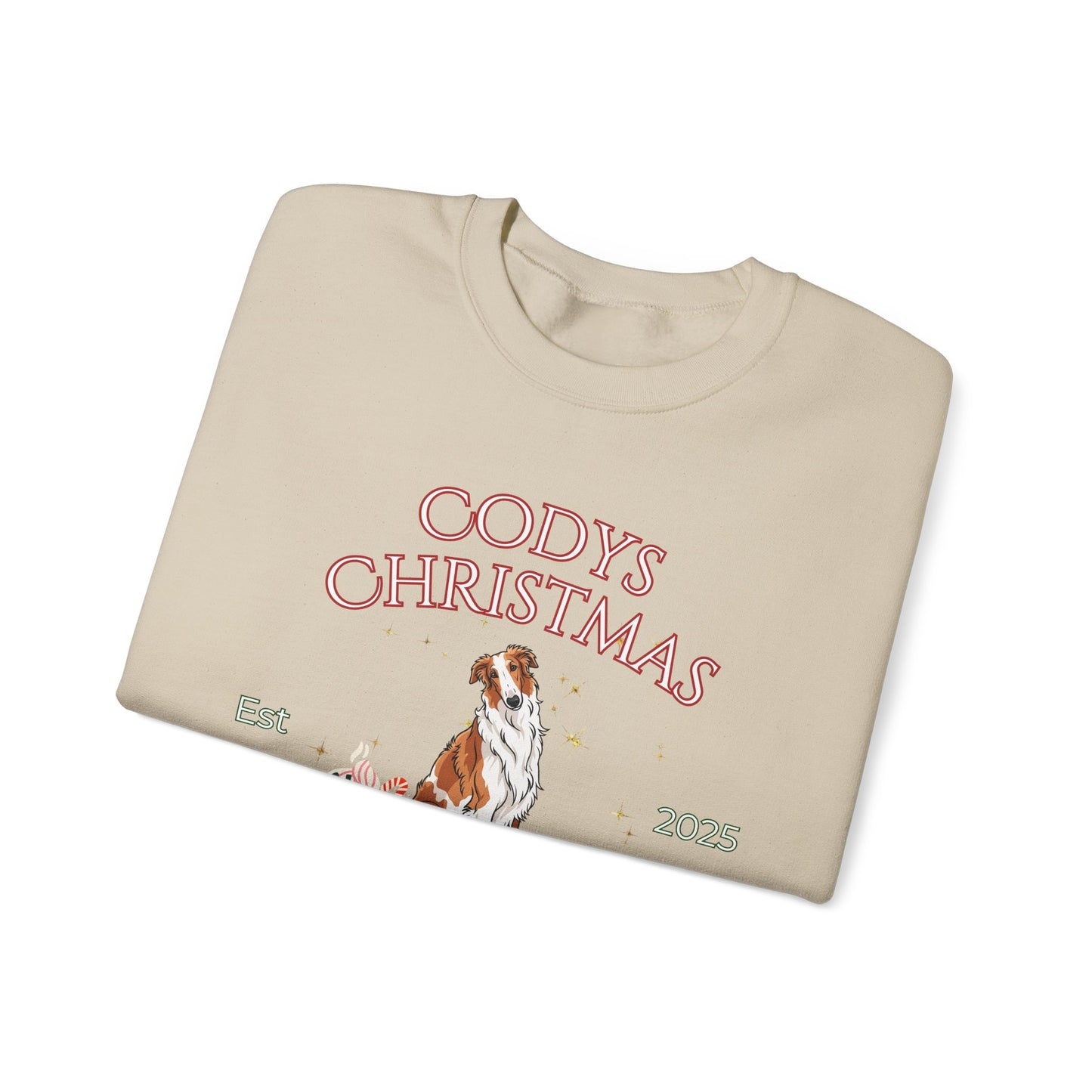 Borzoi Dog Christmas Social Club Unisex Heavy Blend Crewneck Sweatshirt Custom Name