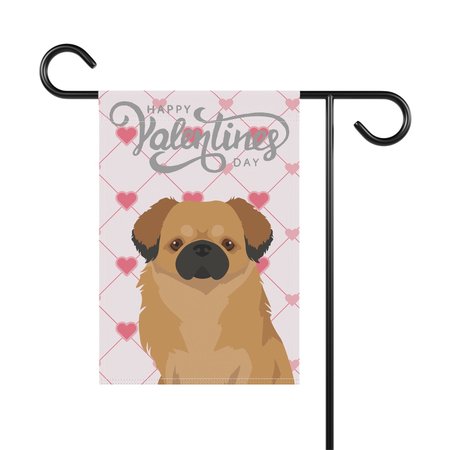 Tibetan Spaniel Dog Valentines Day Garden Flag