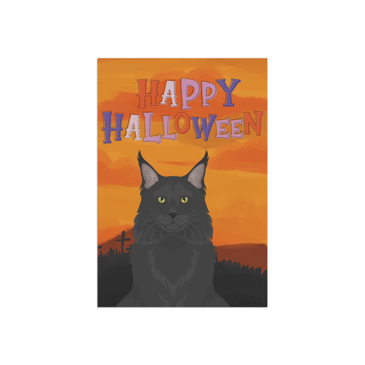 Mainecoon Cat Halloween Garden Flag