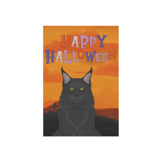 Mainecoon Cat Halloween Garden Flag