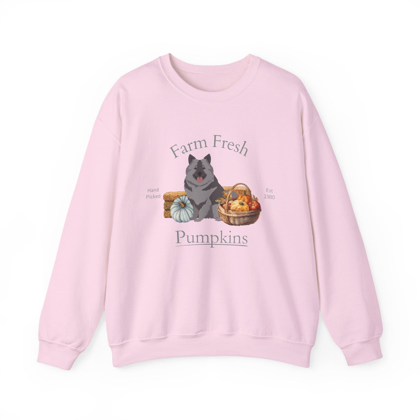 Keeshond Dog Fall Farm Fresh Unisex Heavy Blend Crewneck Sweatshirt