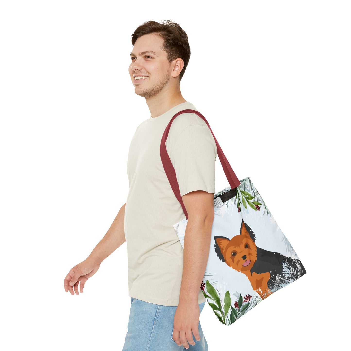 Yorkshire Terrier Dog Christmas Holiday Tote Bag 16x16