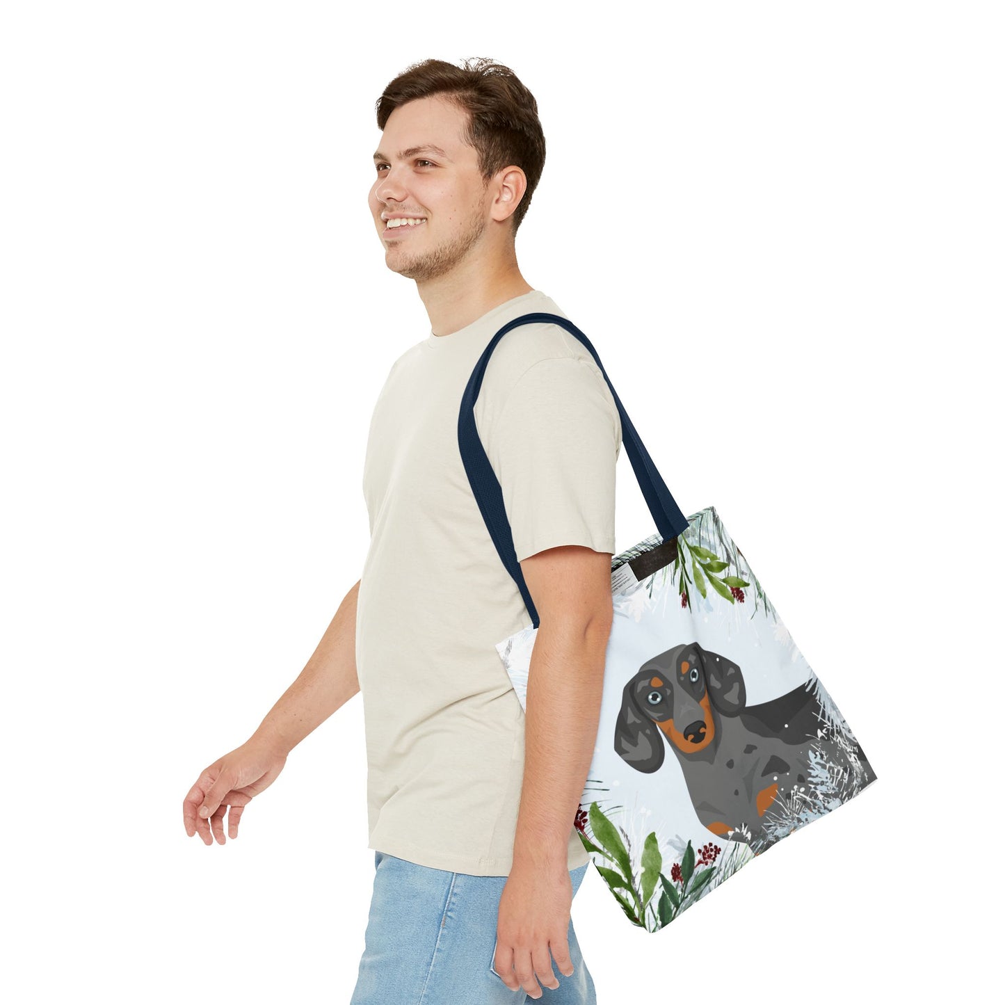 Dachshund Dog Christmas Holiday Tote Bag 16x16