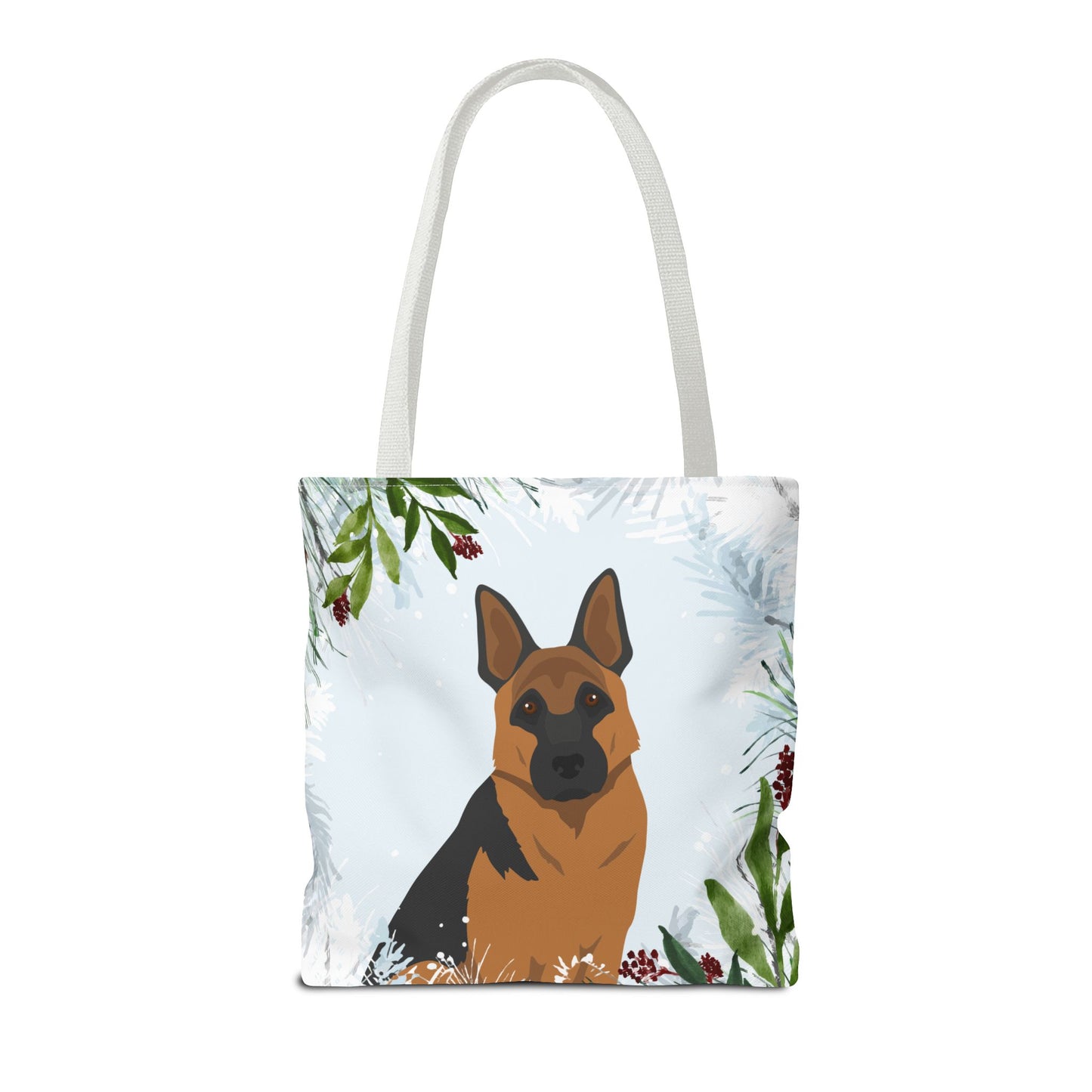 German Shepherd Dog Christmas Holiday Tote Bag 16x16