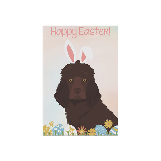Irish Water Spaniel Dog Happy Easter Garden Flag