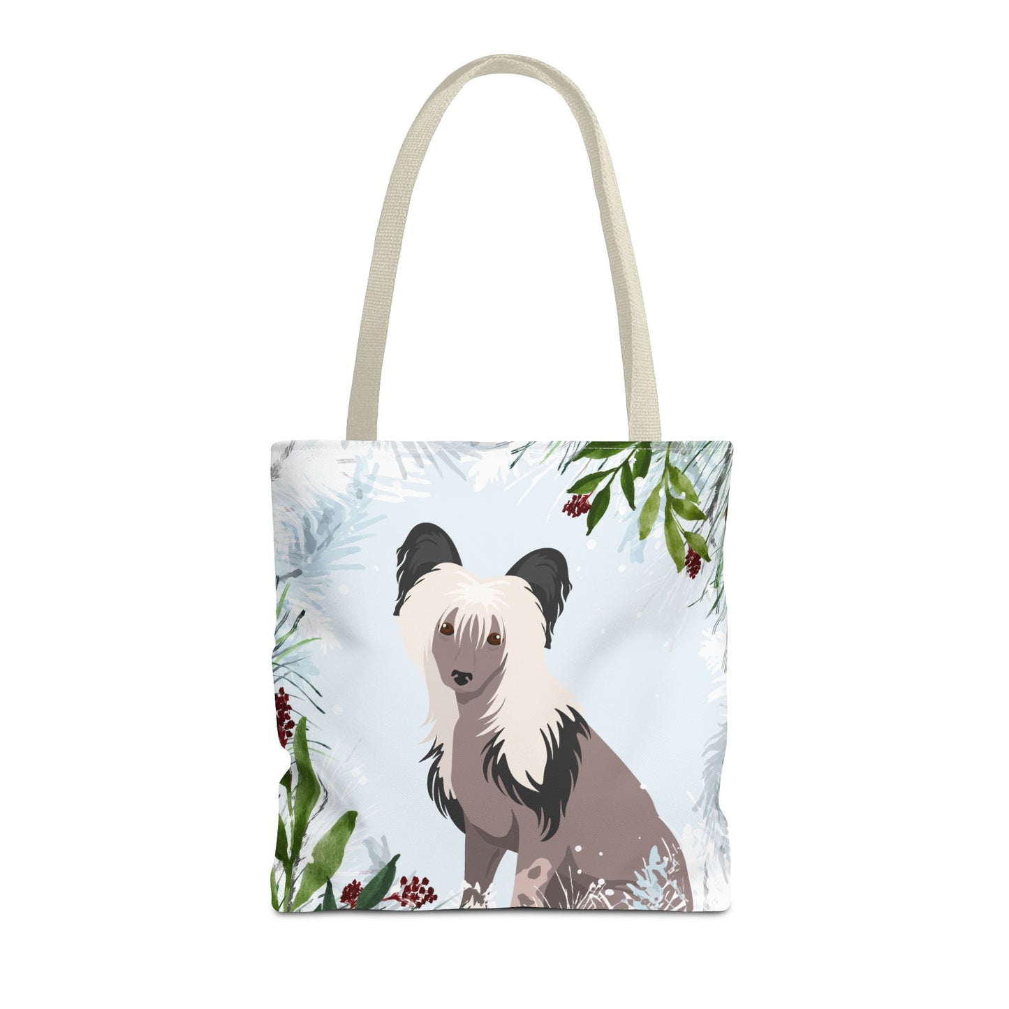 Chinese Cresred Dog Christmas Holiday Tote Bag 16x16