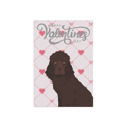 Irish Water Spaniel Dog Valentines Day Garden Flag