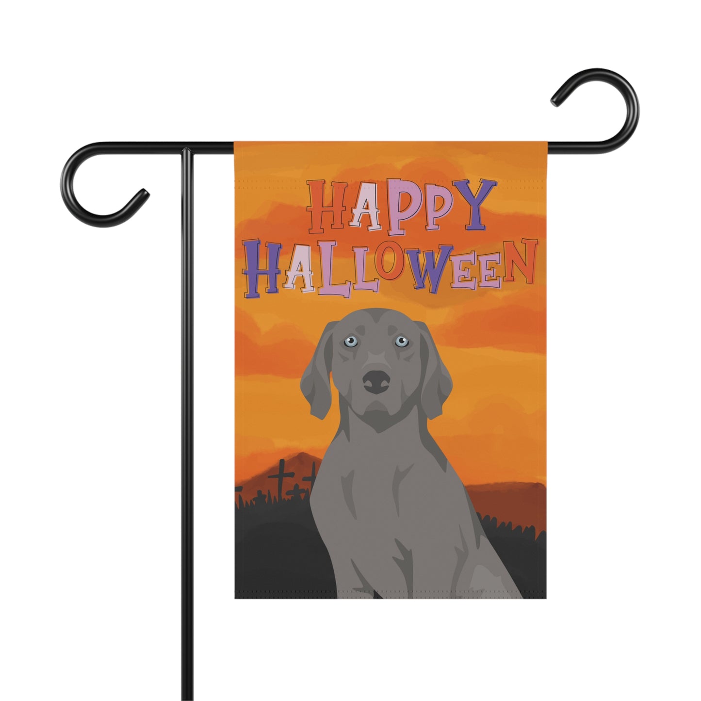 Weimaraner Dog Halloween Garden Flag