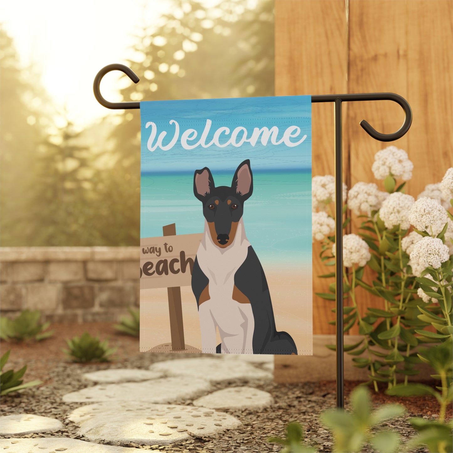Smooth Collie Dog Garden Flag