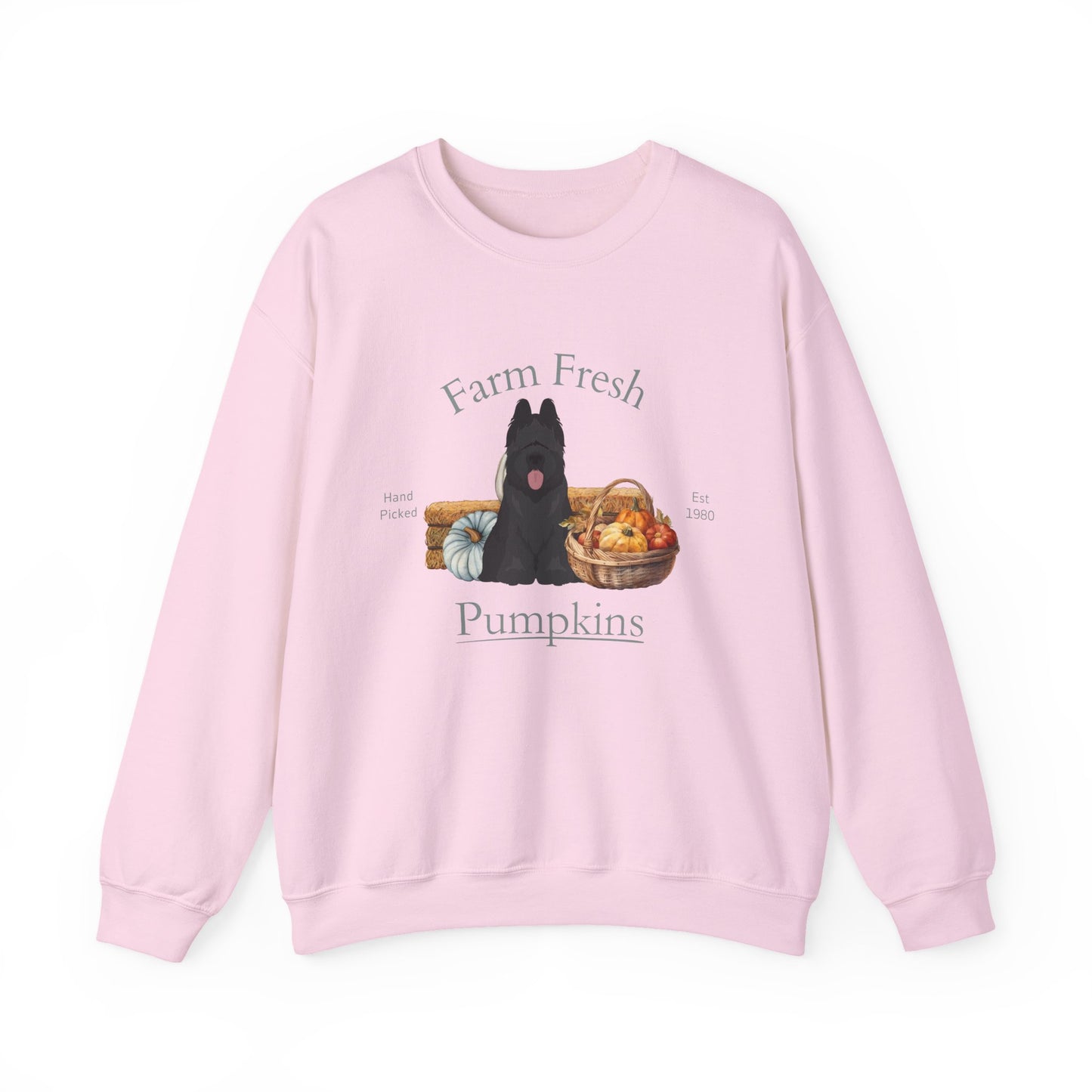 Briard Dog Fall Farm Fresh Unisex Heavy Blend Crewneck Sweatshirt