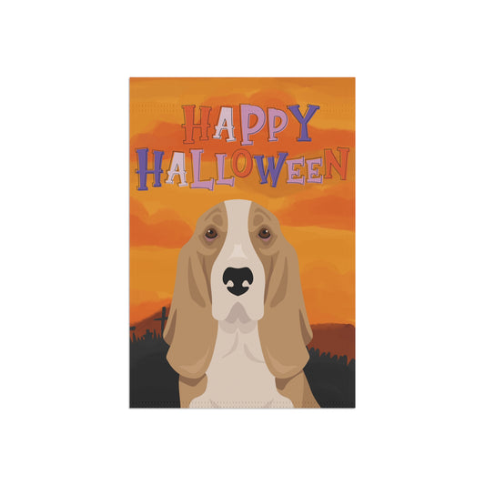 Basset Hound Dog Halloween Garden Flag
