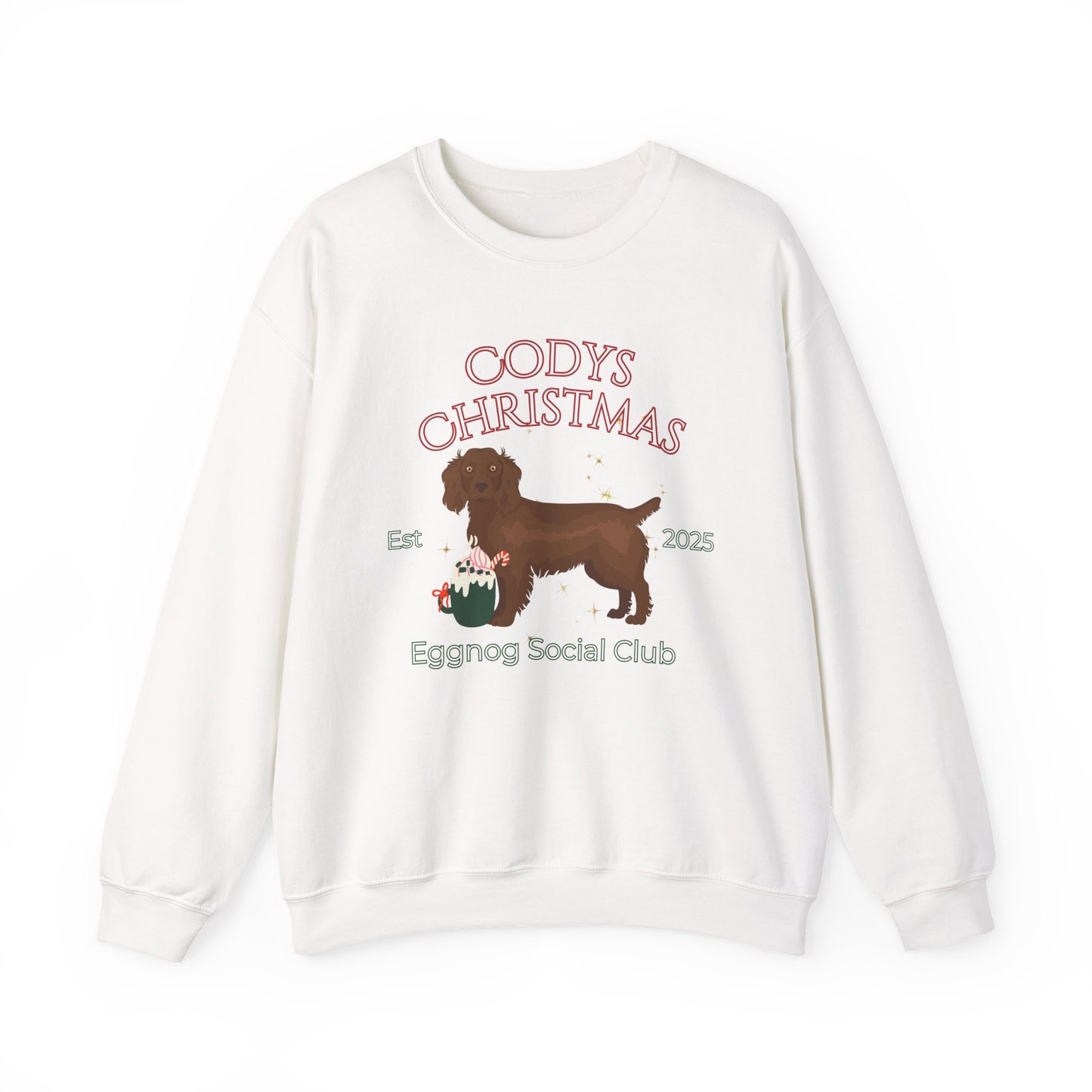 Boykin Spaniel Dog Christmas Social Club Unisex Heavy Blend Crewneck Sweatshirt Custom Name