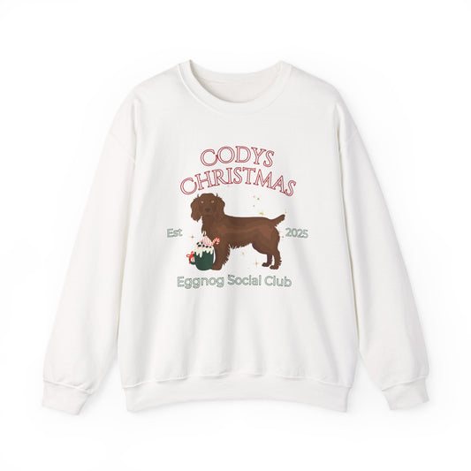 Boykin Spaniel Dog Christmas Social Club Unisex Heavy Blend Crewneck Sweatshirt Custom Name