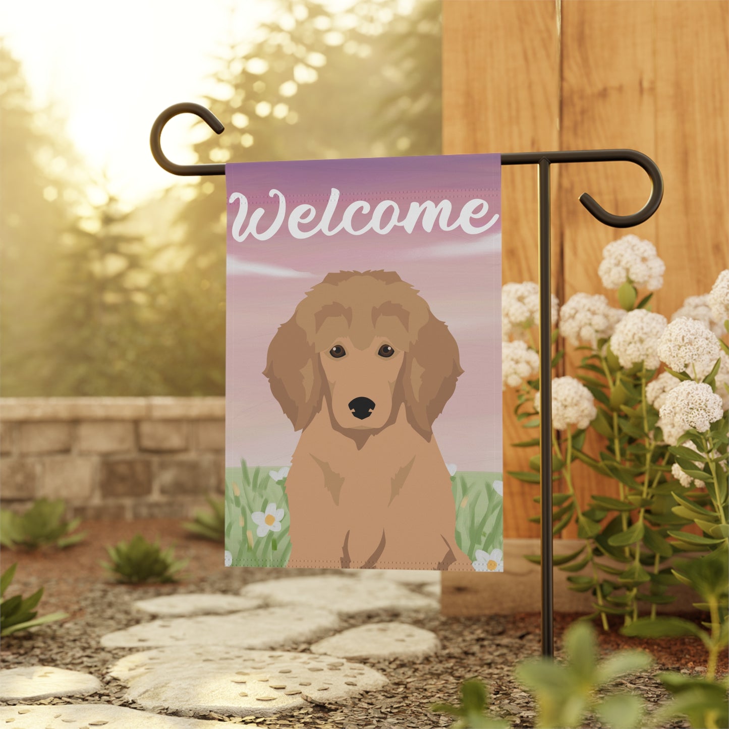 Poodle Dog Welcome Garden Flag