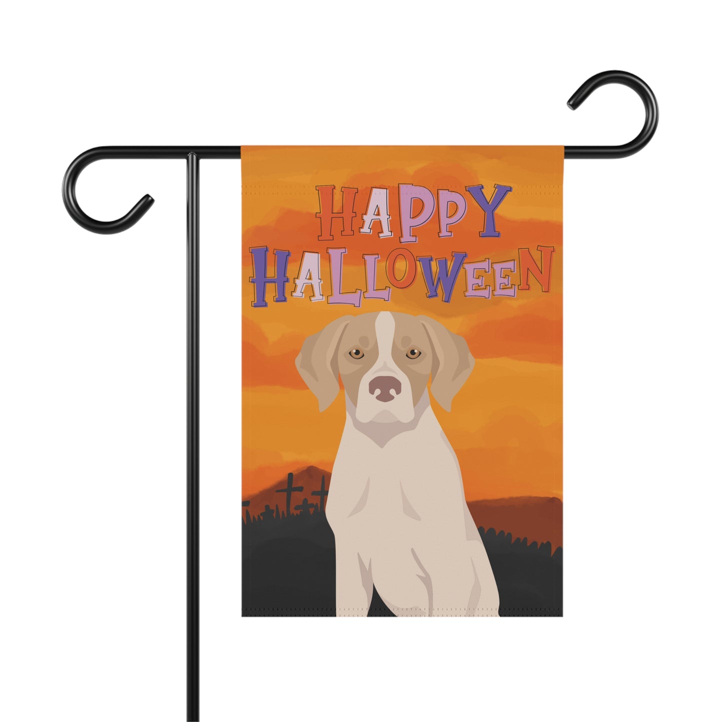 Pointer Dog Halloween Garden Flag
