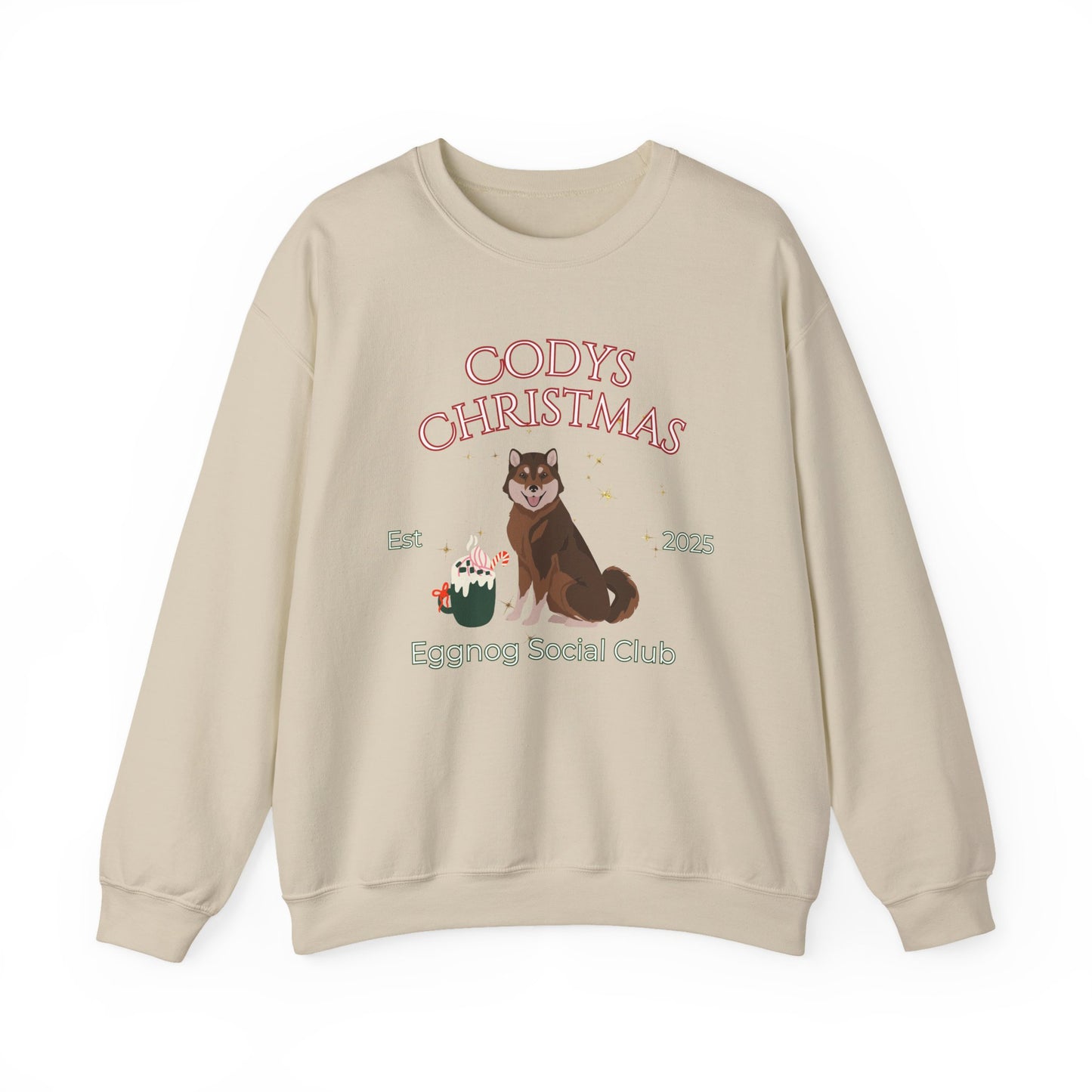 Hokkaido Dog Christmas Social Club Unisex Heavy Blend Crewneck Sweatshirt Custom Name