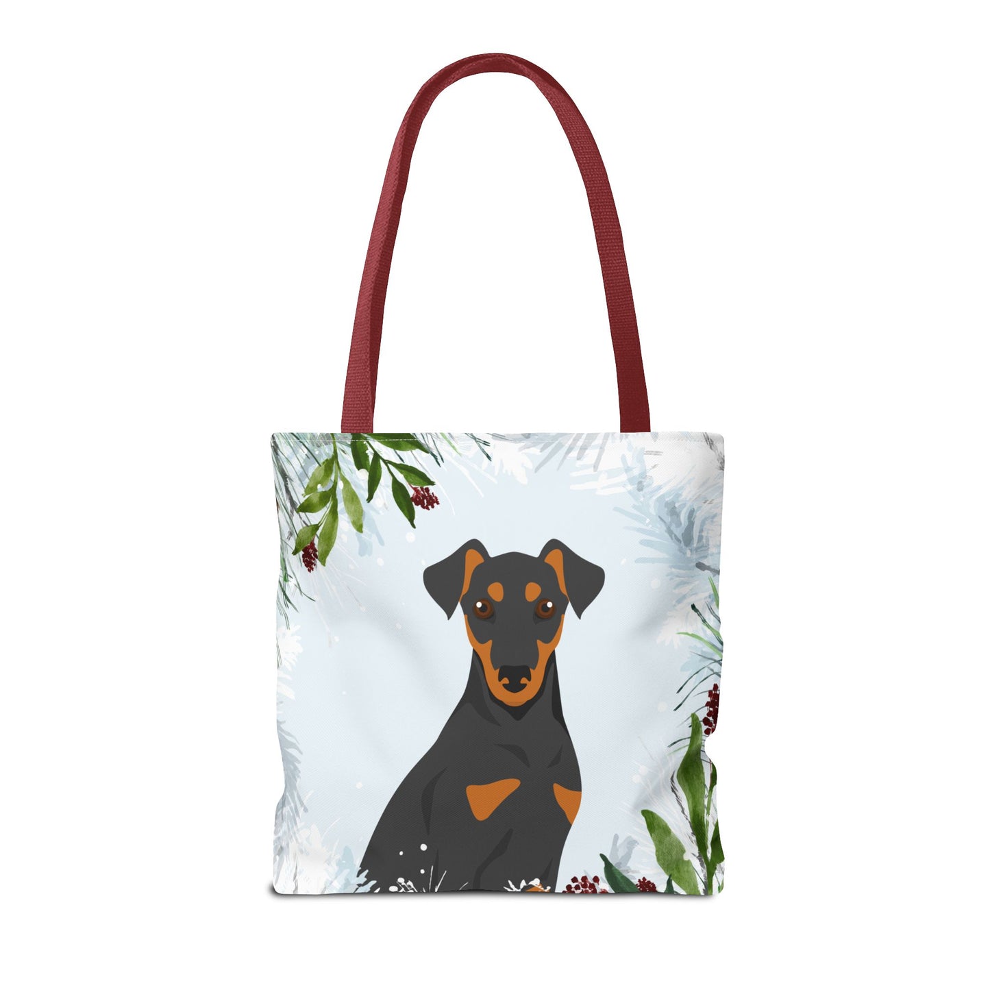 German Pinscher Dog Christmas Holiday Tote Bag 16x16